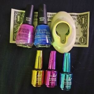 Neon Pop Nail Polish Collection with polish bottle holder and nail lamp dryer!